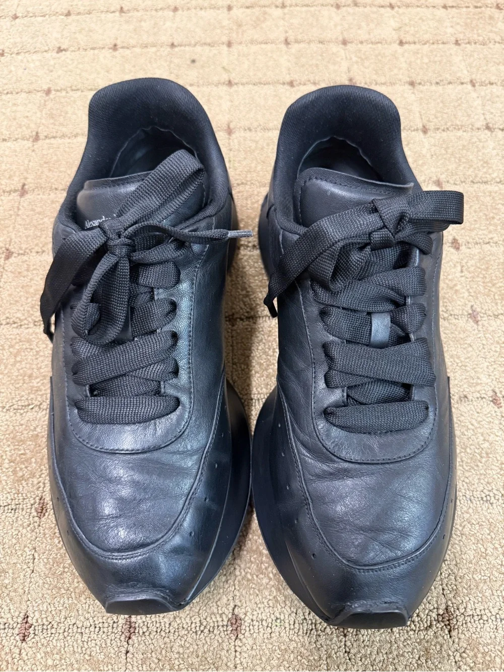 Alexander McQueen Black Leather Men’s Sneakers